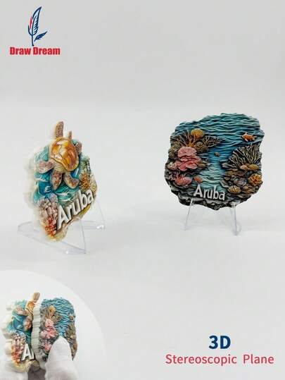 1pc 3D Embossed Fridge Magnet, World Travel Souvenir Collection, Travel Commemorative Decor Sticker, Suitable For Home, Office, Personalized Travel Souvenir Magnetic Fridge Sticker, Home Decor, Kitchen, Room, Office, Cabinet Craft Gift, Holiday Souvenir, Exquisite Small Gift