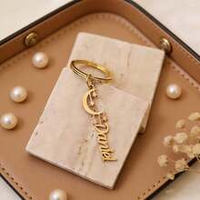 Personalized Name Keychain Necklace Stainless Steel Crescent Moon Pendant Unisex Friendship Gift Handbag Packaging Jewelry - Multicolor - View 8