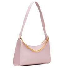 Kit Bolsas Femininas 2 Baguetes Lisas Pequenas Correntes de Ombro e de Mão - Preto e Rosa - Visão 3