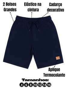 Set Of 3 Boys' Cotton Fleece Shorts With 2 Large Pockets - Navy/grey/caramel - View 4