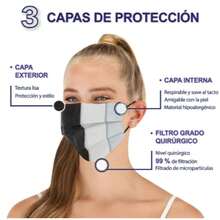 CUBREBOCAS COLOR NEGRO NEGRO DESECHABLES TRICAPA 50 PIEZAS - A - Ver 10