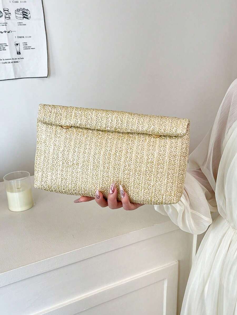 Túi xách thời trang màu trơn, chất liệu PU, dung tích lớn, nắp gập có khóa nam châm, hình vuông, họa tiết da cá sấu, túi xách nữ đa năng dùng cho dự tiệc, buổi tối, phù hợp cho phụ nữ đi du lịch và mua sắm.