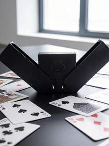 3D Printed Mechanical Card Case - Fits 63.5mm X 88.9mm Cards, One-Piece Design For Game Night - Black - View 2