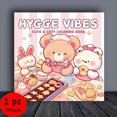 22 Pages Cute & Heartwarming Themed Coloring Book, Holiday Healing Gift