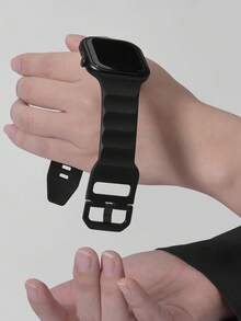 1条运动硅胶表带，兼容表带42mm/44mm/45mm/46mm/49mm/38mm/40mm/41mm，时尚智能手表替换表带，适用于 Series Ultra2/Ultra SE2/SE/11/10/9/8/7/6/5/4/3/2/1，男女通用，经典款式 - 42/44/45/46/49mm - 查看 7