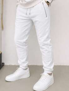 Nes Sport Pants caballero slim fit con franja - Blanco - Ver 1