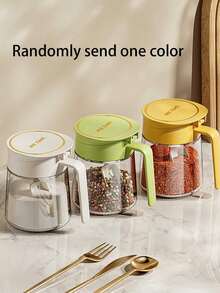 调味罐套装，密封香料罐瓶，厨房调味品收纳容器 - 彩色 - 查看 11