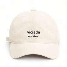 Unisex Cap With The Motivational Phrase 'Addicted To Living' - Delicate Writing - Premium Fabric Hat - Casual Basic - For Everyday Use - Vacation - Sun - Versatile - Stylish - Vintage - Sand - View 1