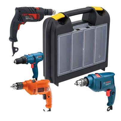 Maleta Furadeira Parafusadeira Com Compartimentos Organizador Plástico Ferramentas Bosch Skil