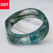 GNIT 多款欧美复古风格手链，简约优雅，时尚性感。这些透明树脂手链适合女性旅行、度假、约会、购物、聚会、日常佩戴、户外活动、摄影、生日礼物等各种场合。 - 孔雀藍色 - 查看 13