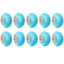 10颗经典蓝色水晶大孔串珠，适用于手链、钥匙扣、项链等DIY首饰制作配件 - 珠 - 查看 1