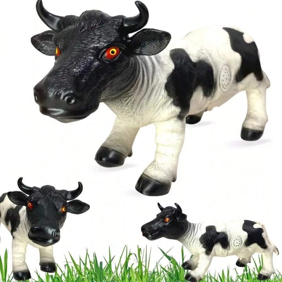 Large Toy Cow With Rubber Sound - Farm - Blanco y Negro - Ver 1