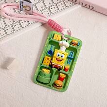 SPONGEBOB 1个海绵宝宝厨师人偶，附带专属迷你美食摊位！芝士块、汉堡、薯条一应俱全，装在一个清新绿色的卡包里，还配有同色编织挂绳。不仅实用，而且可爱又有趣，随时可以带出去玩。 - 查看 4