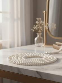 Cuentas De Perla Acrilica Aaa Blanco 4mm Para Bisuteria 5 collares - Blanco - Ver 2
