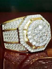 1 Stück modischer Kubikzirkonia-Ring für Frauen für Hochzeit, Verlobung, Jahrestag, Party-Schmuck, Valentinstag Geschenk - 1# - Übersicht 1