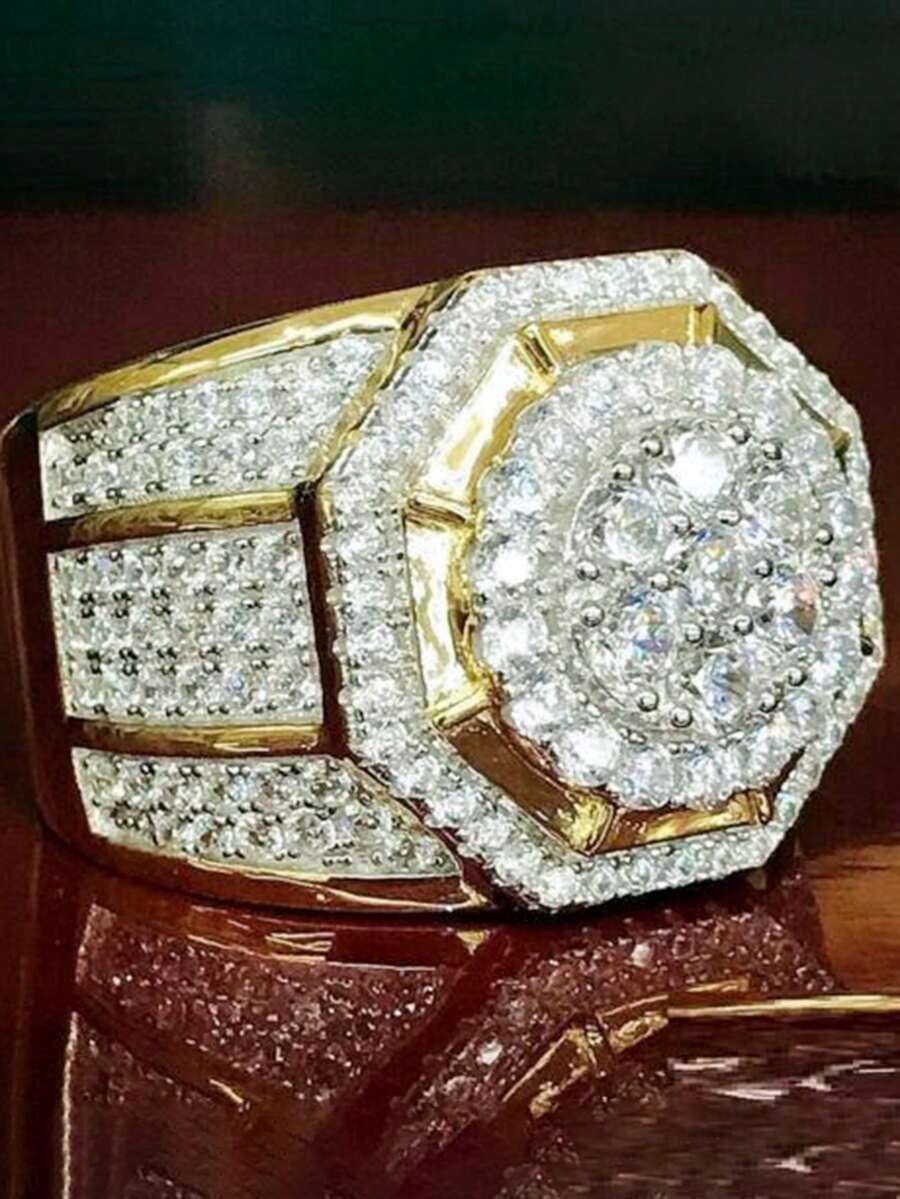 1 Stück modischer Kubikzirkonia-Ring für Frauen für Hochzeit, Verlobung, Jahrestag, Party-Schmuck, Valentinstag Geschenk - 1# - Übersicht 1