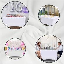 Crystals 6 Ft Stretch Elastic Spandex Table Cover – Four-Way Polyester Tablecloth For Standard Folding Tables, Party & Event Linen - A - View 5