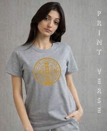 Women's T-Shirt With Saint Benedict Medal, Religious Baby Look, Christian, Catholic Faith, The Holy Cross, Shield Of Divine Protection. - 灰色 - 查看 2