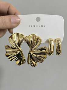 Bộ khuyên tai thời trang mạ vàng 4/6/16 chiếc dành cho nữ, bao gồm các thiết kế hình hoa, giọt nước, trái tim và hình chữ C, kiểu dáng thời trang và thanh lịch, phù hợp để đeo hàng ngày, dự tiệc và làm quà tặng cho bạn bè và mẹ. - Vàng - Xem 4