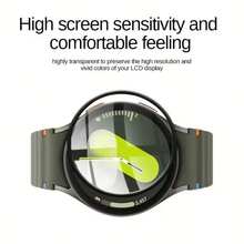 黑色硅胶边框手表屏幕保护膜 3 片装，适用于三星 Galaxy Watch8-40mm/44mm、Watch7-40mm/44mm、Watch8 Classic-46mm、Watch7 Ultra/8 Ultra，黑色硅胶边框，无气泡，无白边（非玻璃材质），防刮花，易于安装，高清透明，智能手表保护膜，兼容三星配件，春季周年纪念礼物 - 彩色 - 查看 7