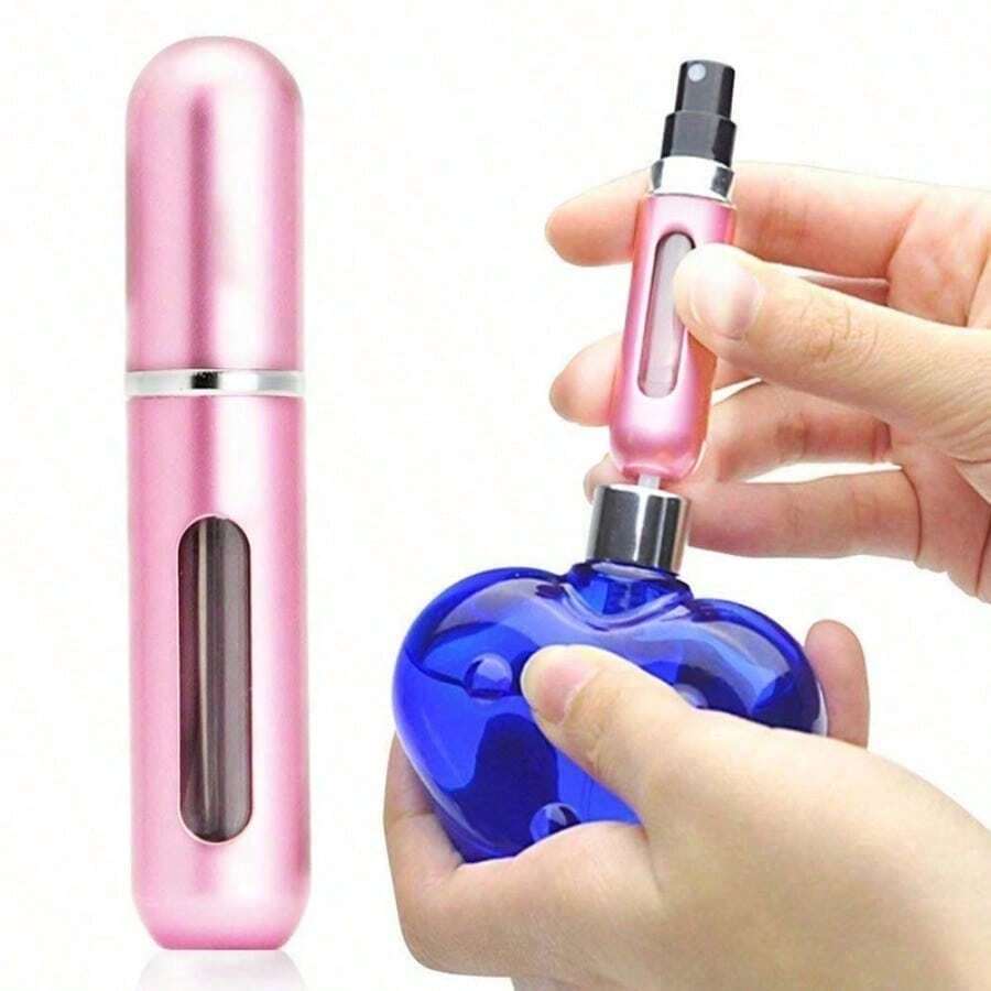 Mini Metal Perfume Atomizer – Portable Refillable Fragrance Dispenser For Travel, Daily Commute, Business Trip & On-The-Go Lifestyle, Compact Pocket-Sized Scent Sprayer Ideal For Travelers, Office Workers & Fragrance Enthusiasts - 粉色 - 查看 1