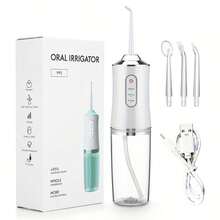 Modified Electric Water Power Dental Flossers For Personal Oral Care (Especially For Mouth With Braces), Portable Oral Irrigators With 4 Nozzles, 230 Ml Reinforced Tank, One Click Switch 3 Gear Mode, Brightening Teeth, Cleaning Mouth, Suitable For Home Oral Care Appliances For Men And Women - trắng - Xem 5