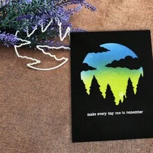 Creative Forest Starry Sky Background Dies, DIY Scrapbooking Album And Embossing Stencil, Greeting Card Making Tool, Card Paper Cutting Crafts ,Gift Card Making Template Die Cuts. - Silver - View 5