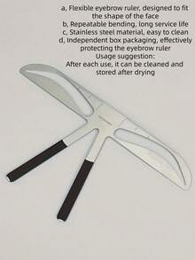 1/2支装不锈钢眉形塑形工具 - 可伸缩、可重复使用的模板，打造完美眉形，适合初学者和纹绣师，低酒精含量，眉毛化妆刷，价格实惠，适合作为圣诞礼物、化妆品、化妆工具、平价好物、礼品、女士礼品、圣诞礼物、赠品、旅行必备品。 - 彩色 - 查看 10