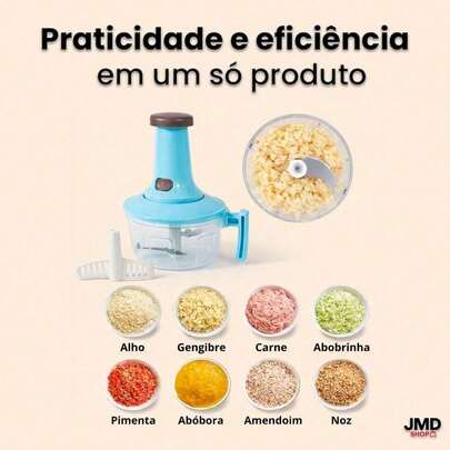 Picador e Misturador Manual 700ml com Alça e Mexedor para Preparos Rápidos no Dia a Dia