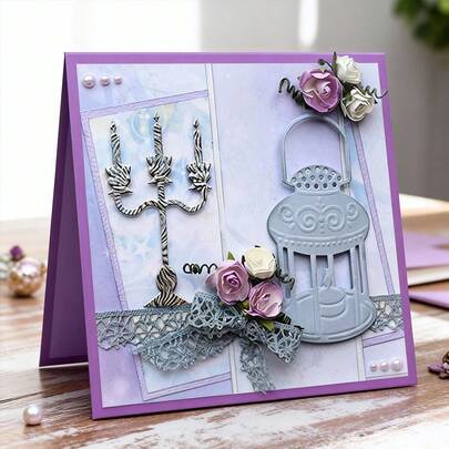 1 Piece Candle Scrapbooking Die - Ideal For Papercrafting, Card Making, Scrapbooking And DIY Album Decorating, The Die Features Metal Construction.
