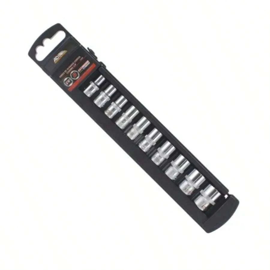 JUEGO DE 10 DADOS CORTOS ESTÁNDAR MANDO 1/4″ MODELO 11528 ADIR | SET DE DADOS PARA MECÁNICA Y TALLER - A - Ver 1