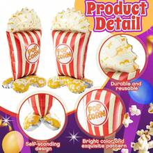 4 Pcs 4ft 3D Self Standing Popcorn Clown Balloons Giant Circus Carnival Foil Balloon For Carnival, Circus Themed, Movie Night Birthday Party Decoration - 1 - View 3