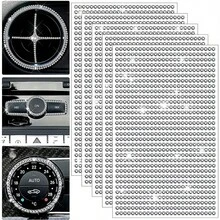 1 pièce Autocollant de diamant blanc 4 mm, autocollant de diamant fait main auto-adhésif convenant à la décoration intérieure de voiture - Autocollants en strass - Voir 1