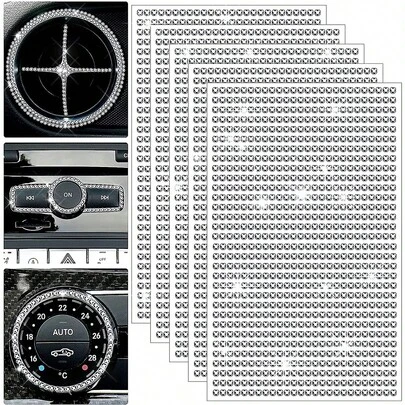 1pc 4mm White Diamond Sticker, Handmade Self-Adhesive Diamond Sticker Suitable For Car Interior Decoration