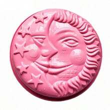 Sun Moon And Stars Silicone Cake Pan 9 Inch Round Shape With Sun And Moon Face Silicone Baking Mold Cheese Cake Pizza Pie Flan Tart Bread Bakeware Pastry Baking Mold Random Color - 粉色 - 查看 6