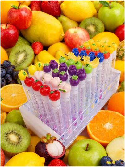 1/3/5/7 st fruktformade tub mascaraborstar, ögonbrynsborstar, ögonfransborstar med tub, separat förpackning, bärbara sminkverktyg för resor