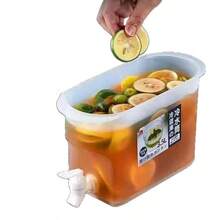 1 pieza Jarra de agua fría de cocina con pico, apta para refrigerador, gran capacidad, recipiente de agua fría antiderrame grueso para uso doméstico en verano - Ver 9