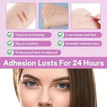 480pcs Crescent Shaped Double Eyelid Tapes, Invisible Mesh Lace Natural Breathable Double Eyelid Stickers, Eye Makeup Tools, Eye Beauty - Multicolor - View 9