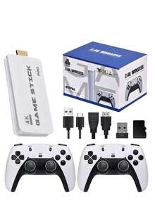 Consola Retro GAME STICK M15 4K, 20,000 Juegos Clásicos Integrados, Dos Controles Inalámbricos Plug & Play - Ver 8