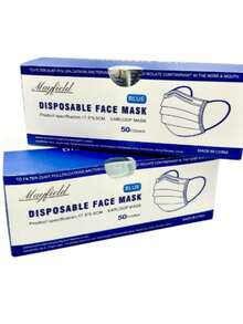 CubrebocasTricapa Mayfield de 50 Piezas Azul - A - Ver 3