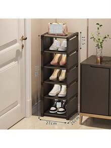 1pc Multi-Tier Shoe Rack, Simple Home Entryway Storage Organizer, Space-Saving Shoe Cabinet For Small Apartments - Multicolor - View 18
