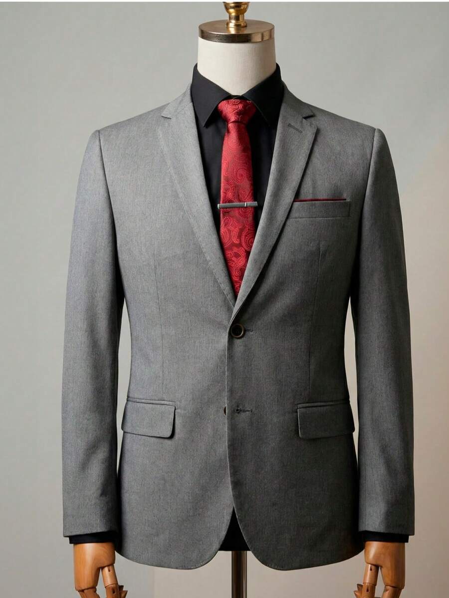 Men's Suit, Premium  Yarn, Adjustable Trousers - Special Offer - 灰色 - 查看 1