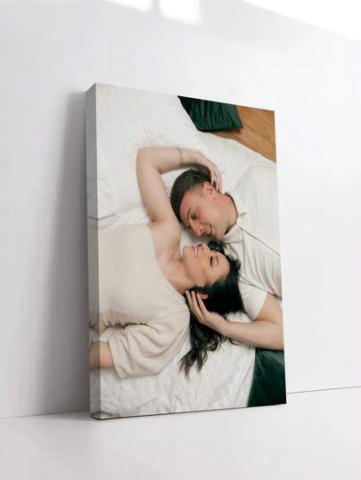 1pc Customized Canvas Wall Art, Personalized Frameless Poster, Cozy Indoor Framed Canvas Painting, Suitable For Easter Decoration, Wedding Memento, Mother's Day, Father's Day Gift, Personalized Commemorative Gift, Applicable For Easter, Wedding, Mother's Day, Father's Day, Valentine's Day, Room Decor, Customizable Item, Bedroom Decor, Custom Gift, Picture, Photo, Framed Wall Art, Best Friend Gift, Family Gift, Birthday Gift, Gift For Boyfriend, Girlfriend, Family, Lover, Friend