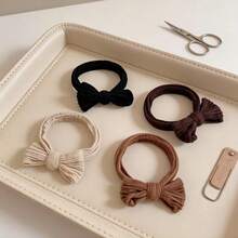 20pcs Milk Coffee Brown Bowknot Hair Bands - Multifunctional High Elastic Hair Ties, Sweet Knot Design [OPP Bag Packaging, No Card] Ponytail Holders Hair Rubber Bands Scrunchies Hair Rope Beauty Home Hair Accessories - Multicolor - View 7