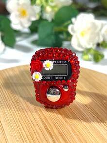 Exquisite Floral Rhinestone Electronic Ring Counter (Reset Function, Adjustable Ring) + Ring Counter, Multiple Colors Available (Suitable For Ramadan Prayer, Sports Counting, Holiday Gifts) - Multicolor - View 5