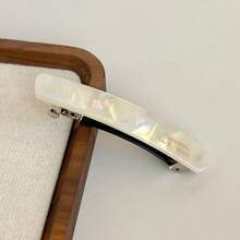 4个/套醋酸纤维材质发夹，8厘米时尚优雅法式发夹，豹纹印花，适合日常发型 - 彩色 - 查看 5