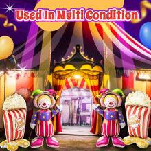 4 Pcs 4ft 3D Self Standing Popcorn Clown Balloons Giant Circus Carnival Foil Balloon For Carnival, Circus Themed, Movie Night Birthday Party Decoration - 1 - View 7