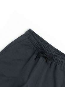 Set Of 3 Boys' Cotton Fleece Shorts With 2 Large Pockets - Hitam/Karamel/Abu-abu - View 8