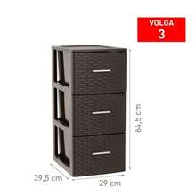 ZYLX SHOPPING - Cajonera Efecto Ratán 2 o 3 Cajones | Color Blanca, Marrón o Antracito | Organizador Estrecho Baño Dormitorio - Marrón - Ver 8