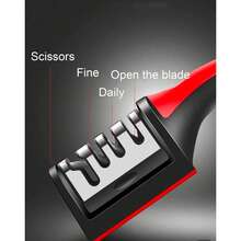KITCHEN KNIFE AND SCISSOR SHARPENER, HANDY THREE-PHASE WHEATSTONE 3-In-1 - Black - View 4